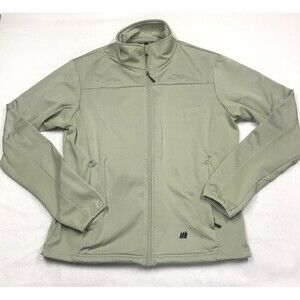 SKOGSTAD Full Zip Waffle Fleece Jacket Men L Moss Green Performance Mock Neck